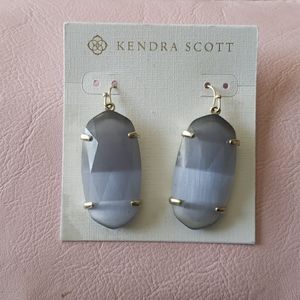 KENDRA Esme Silver Earrings Slate Cats Eye